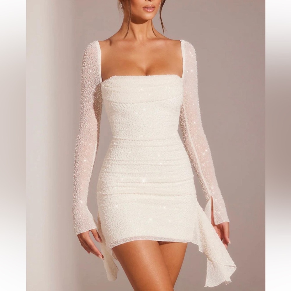 Oh Polly white embellished mini dress!